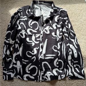 Zeagoo Monochrome Abstract Shirt